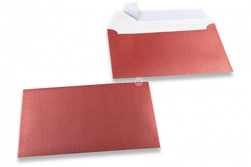 Röda färgade pärlemor kuvert - 114 x 162 mm