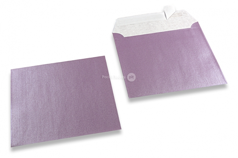 Ljuslila färgade pärlemor kuvert - 155 x 155 mm