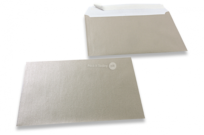 Silverfärgade pärlemor kuvert - 162 x 229 mm