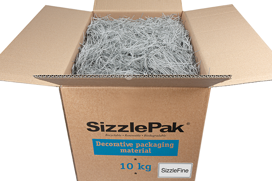 Strimlat papper SizzlePak Fine - Grå (10 kg)