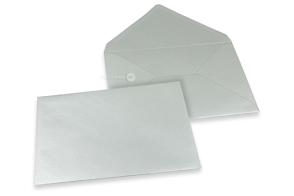 Färgade kuvert till gratulationskort - silverfärgad metallisk, 162 x 229 mm