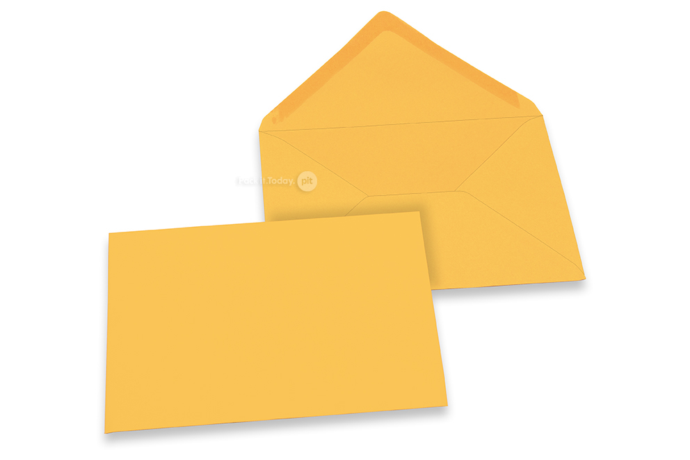 Wenskaart enveloppen gekleurd - goudgeel, 114 x 162 mm