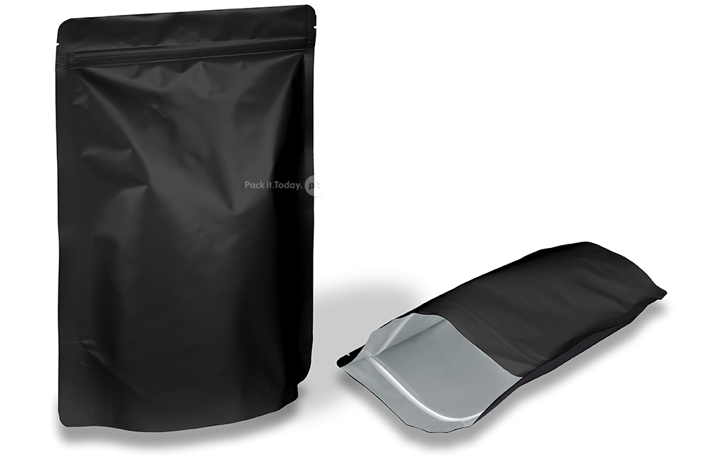 Mattsvarta zippåsar - 200 x 300 x 100 mm, 1800 ml