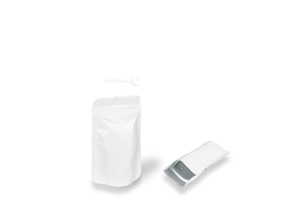 Zippåsar av vit kraftpapper - 85 x 145 x 50 mm, 100 ml