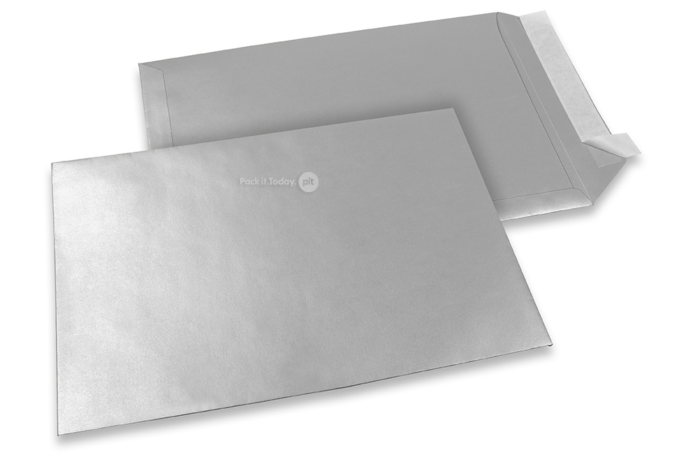 Silver metallisk färgade kuvert av papper - - 229 x 324 mm