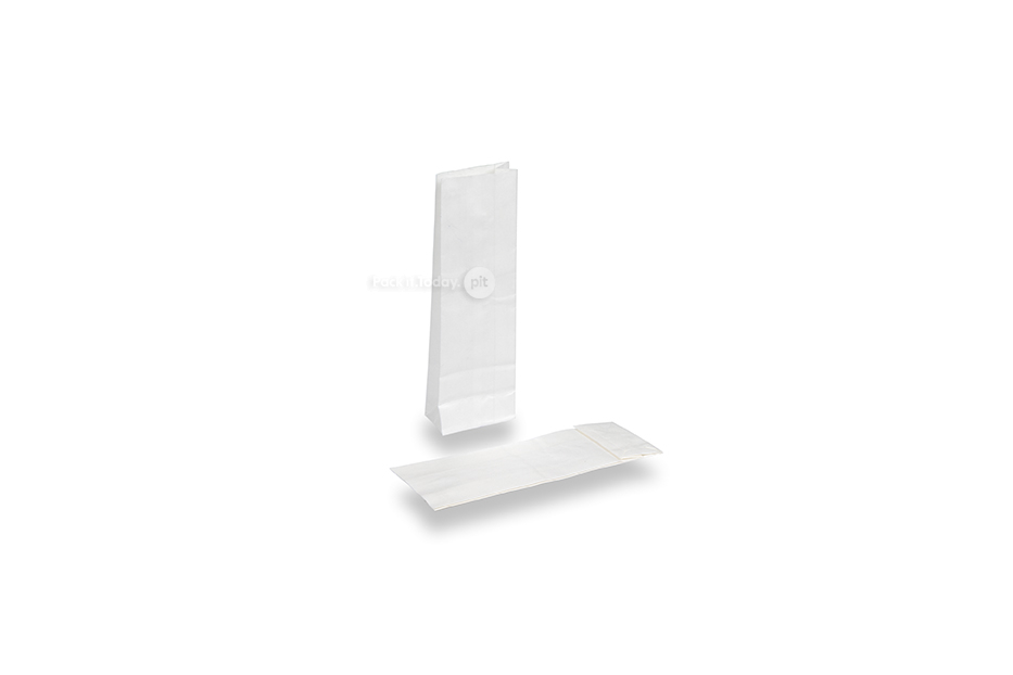 Papperspåsar med stadig botten vit - 55 x 30 x 175 mm utan fönster, 50 ml