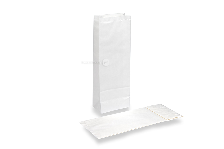 Papperspåsar  med stadig botten vit - 105 x 65 x 298 mm utan fönster, 500 ml