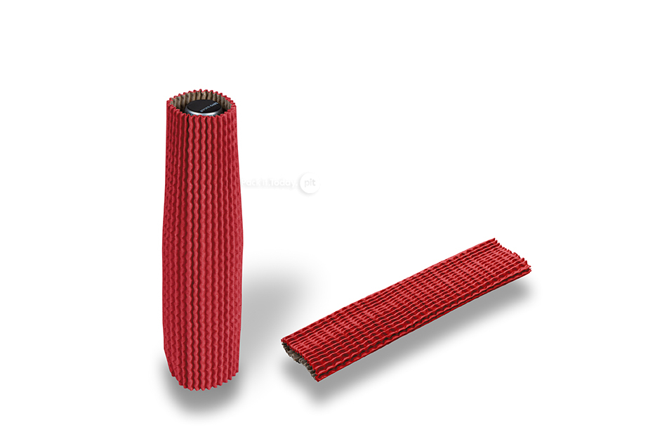 Flaskskydd i wellpapp mörkröd - 23 cm hög: för en diameter på 3,5 cm till 5,5 cm