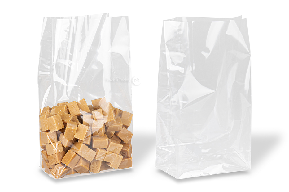 Cellofanpåse med botten - 140 x 260 x 80 mm, 2000 ml