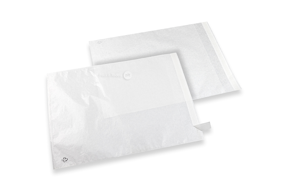 Vita glassinkuvert med förslutningsremsa - 270 x 300 mm