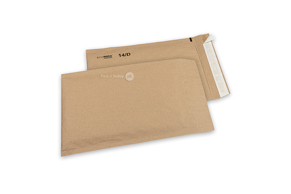 Ecomax – vadderade bubbelkuvert i papper - 180 x 265 mm, 14/D, brun