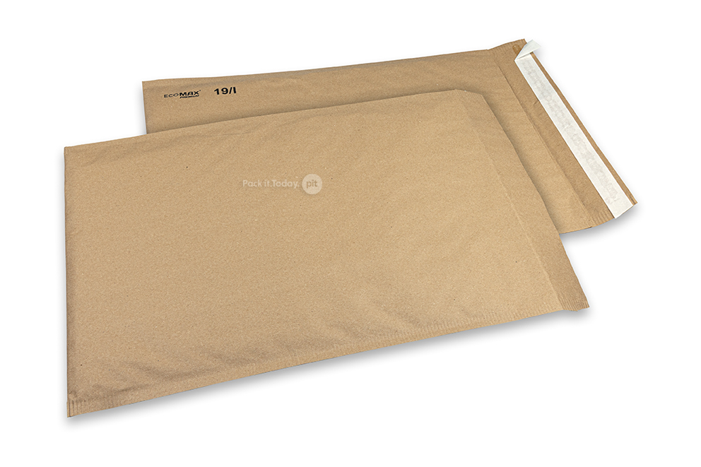 Ecomax – vadderade bubbelkuvert i papper - 300 x 445 mm, 19/I, brun