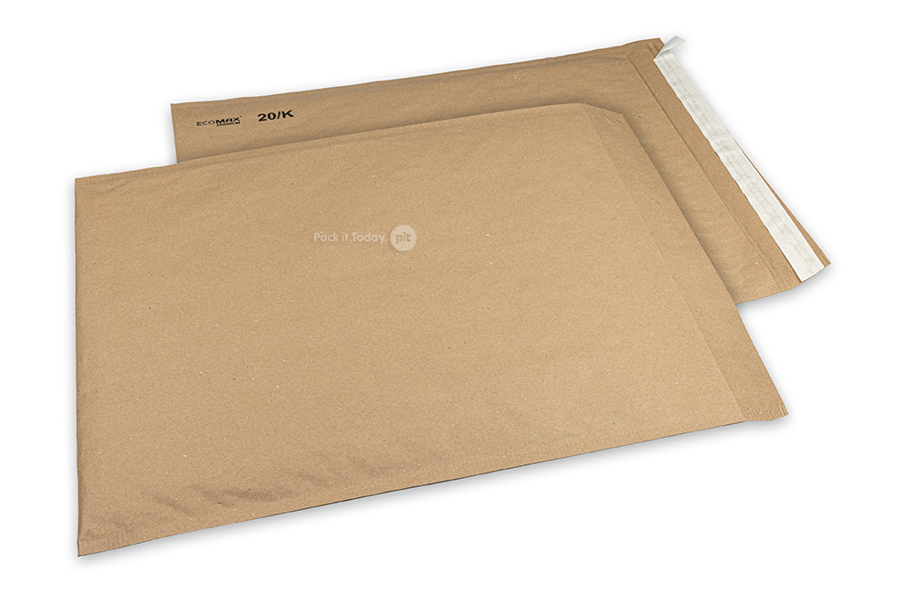Ecomax – vadderade bubbelkuvert i papper - 350 x 470 mm, 20/K, brun