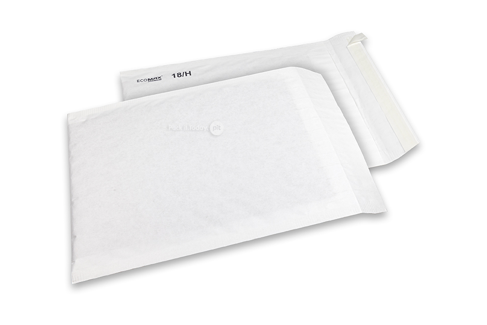 Ecomax – vadderade bubbelkuvert i papper - 270 x 360 mm, 18/H, vit