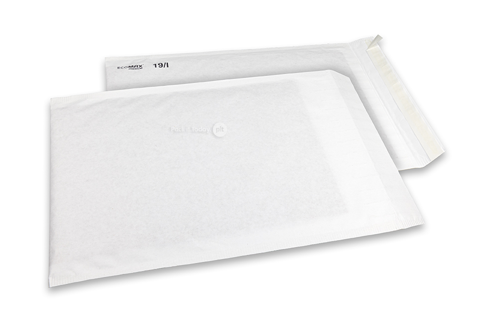 Ecomax – vadderade bubbelkuvert i papper - 300 x 445 mm, 19/I, vit