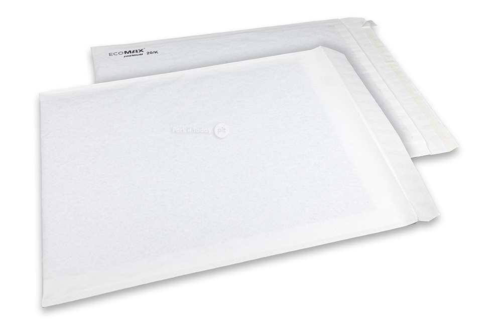 Ecomax – vadderade bubbelkuvert i papper - 350 x 470 mm, 20/K, vit